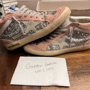 Golden Goose mid star pink glitter Nordstrom exclusive sz39